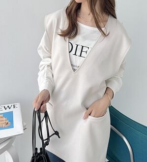 GeeRA（ジーラ）の「深Ｖネックプルオーバーベスト（ベスト）」｜詳細画像