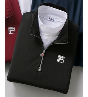 「＜フィラ＞コーデ済インナー付ポロシャツ（メンズポロシャツ）」｜ブラックセット