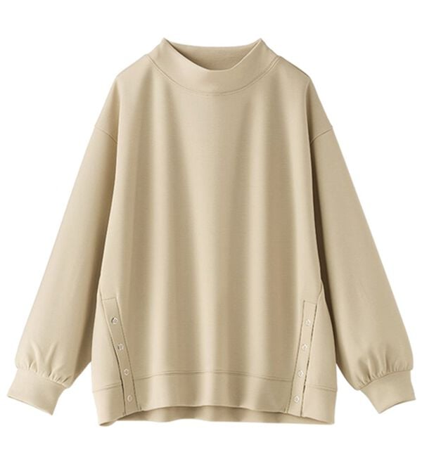 BELLUNA（ベルーナ）の「裾ボタン使いスタンドネックプルオーバー（カットソー）」｜詳細画像