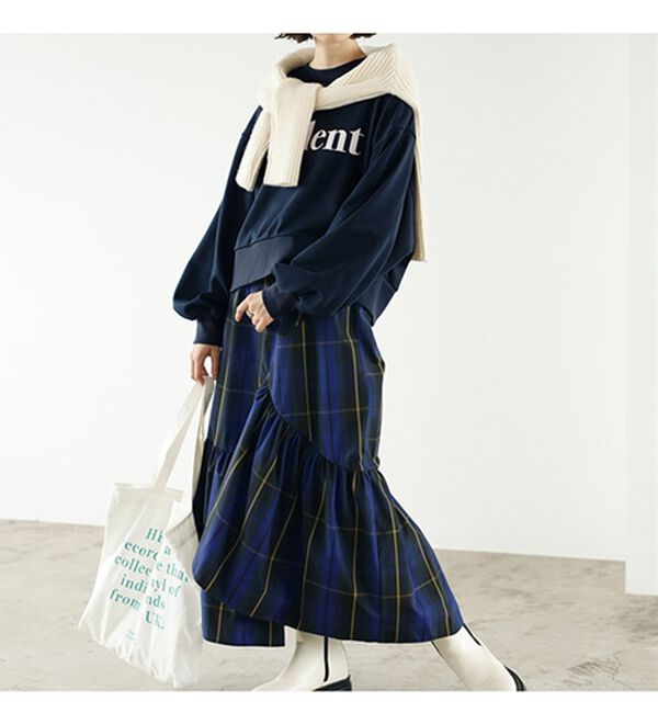 GeeRA（ジーラ）の「裏毛フロッキーロゴ短丈スウェット（トレーナー・スウェット）」｜詳細画像