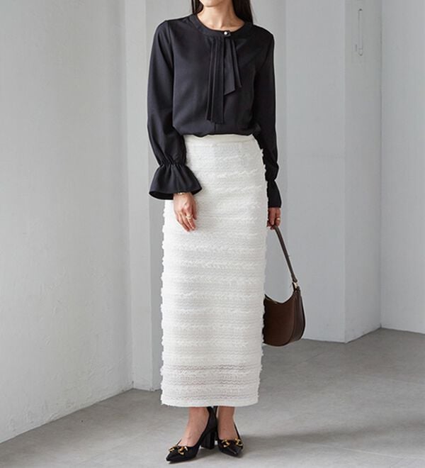 RANAN（ラナン）の「パール付きボウタイブラウス（ブラウス）」｜詳細画像