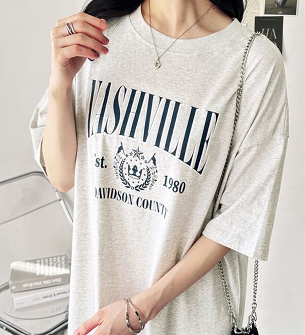 GeeRA（ジーラ）の「アソートロゴプリントＴシャツワンピース（その他ワンピース）」｜詳細画像