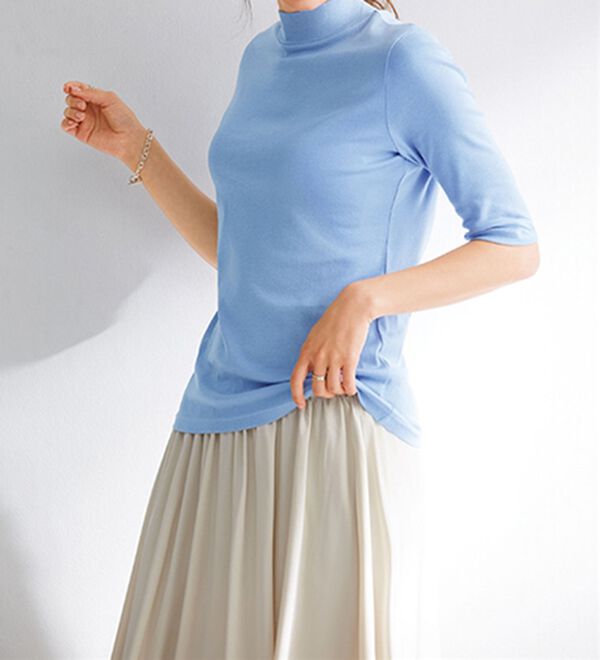 LAVIENNE（ラヴィエンヌ）の「【６色組】＜カラフルコットン＞綿１００％ハイネックプルオーバー（肌着・インナーウェア）」｜詳細画像