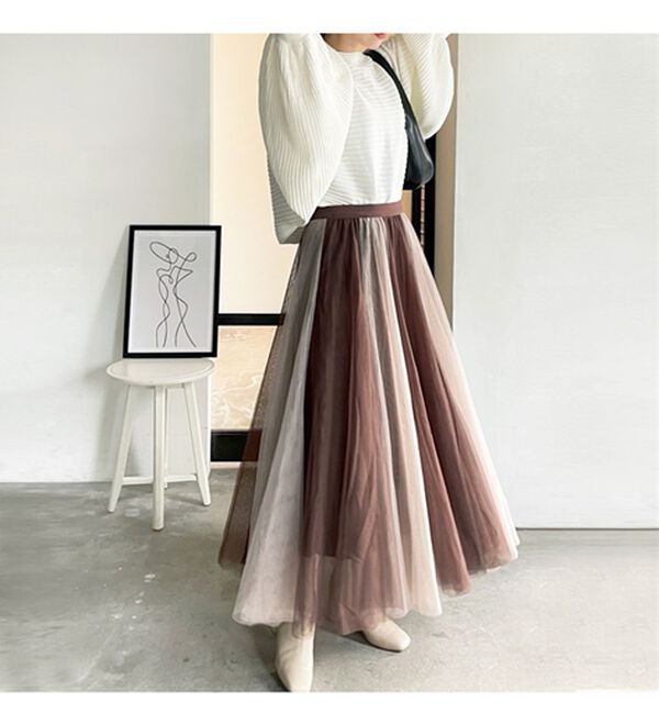 GeeRA（ジーラ）の「フレアーチュールロングスカート（ロングスカート）」｜詳細画像