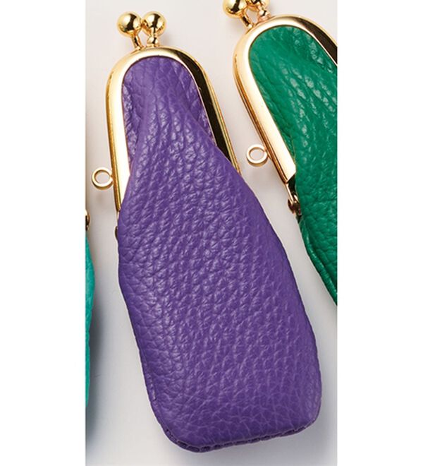 「国産　イタリアンレザーの印鑑ケース（ポーチ）」｜パープル