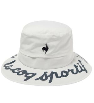 「＜ルコック＞【まぶガード】ひも付きハット（メンズ帽子）」｜ホワイト