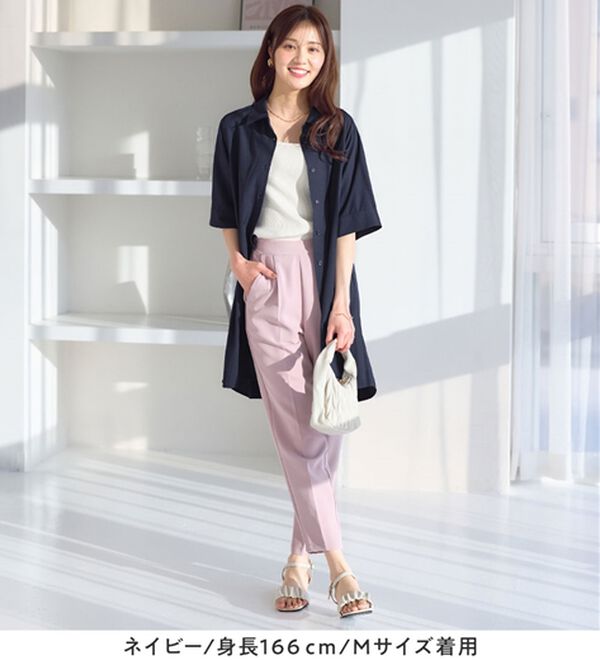 alotta（アロッタ）の「【接触冷感】さらっと快適シャツチュニックワンピース（チュニックワンピース）」｜詳細画像