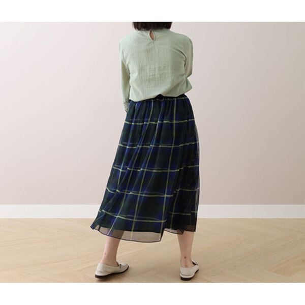 BELLUNA（ベルーナ）の「チェック柄プリントスカート（ロングスカート）」｜詳細画像