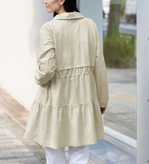 極美品⭐️レオナール スポーツ スプリング コート ベージュ フラワートリム L 花粉対策！配色スプリングコート - ベルーナ【公式】