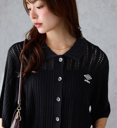 Viola e Viola（ヴィオラ エ ヴィオラ）の「【アンブロ】透かし編みポロカーディガン（ニットカーディガン）」