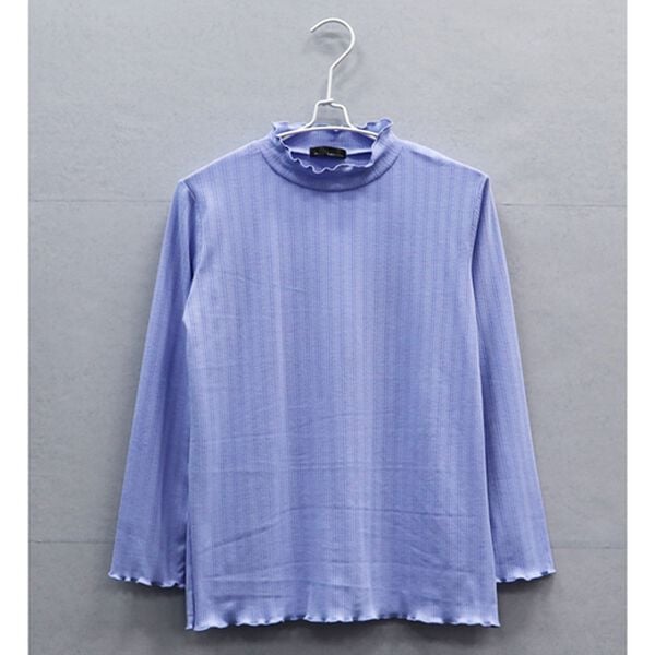 「ミニケーブル柄ハイネックプルオーバー（カットソー）」｜ライラック