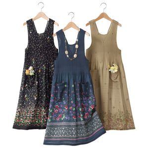 「【３枚組】涼やかプリーツチュニック（エプロン）」｜3枚組