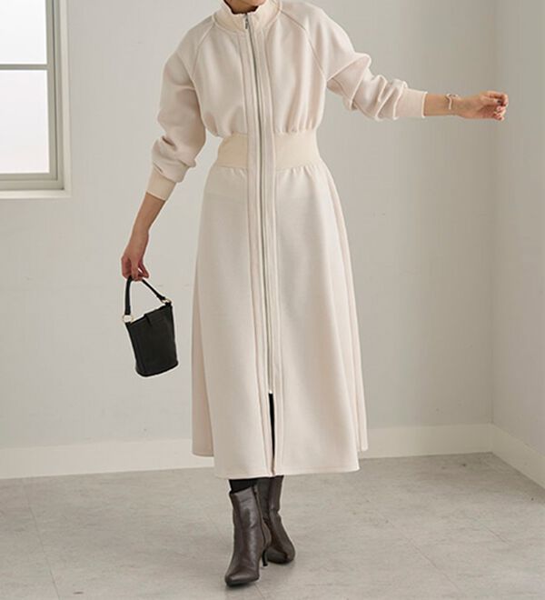 BELLUNA（ベルーナ）の「【ＳＭＡＲＴ　ＥＣＯ　ＪＥＲＳＥＹ】リブ切替ワンピース（ロングワンピース）」｜詳細画像