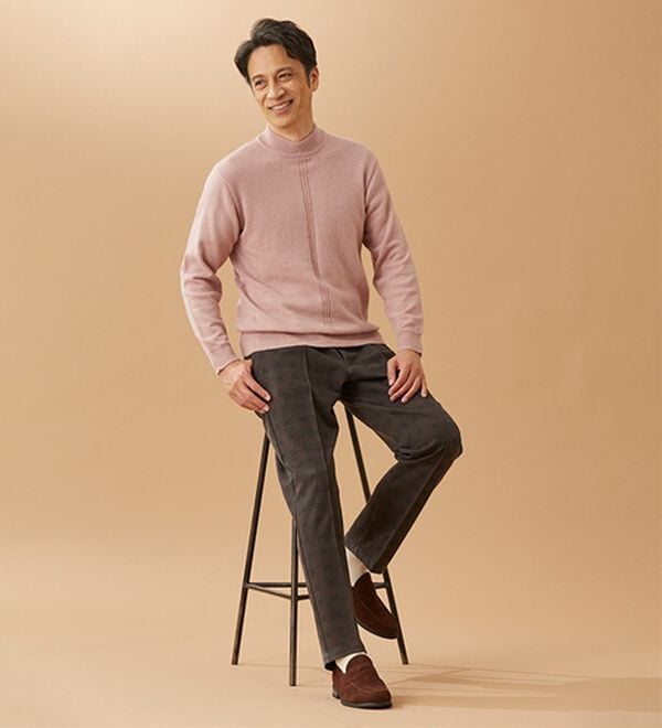 「アルパカ入りスマートセーター（メンズニット・セーター）」｜詳細画像