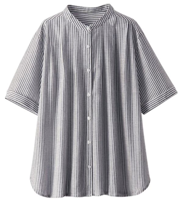 BELLUNA（ベルーナ）の「綿１００％バンドカラーシャツブラウス（ブラウス）」｜詳細画像