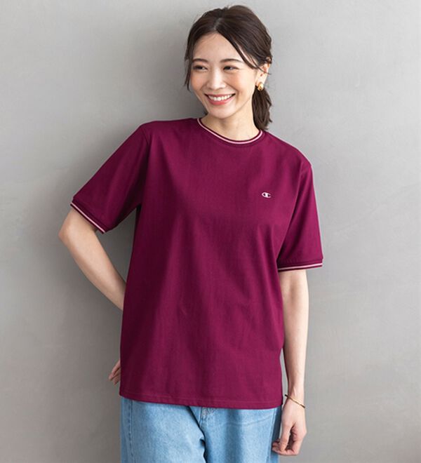 BELLUNA（ベルーナ）の「【ｃｈａｍｐｉｏｎ】配色ラインＴシャツ【UNDOVE】（Tシャツ）」｜詳細画像