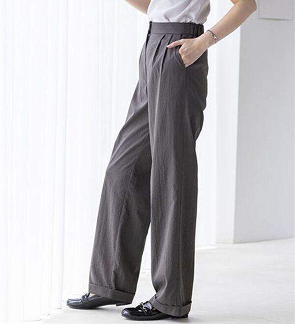 BELLUNA（ベルーナ）の「万能！タック使いワイドパンツ（ワイドパンツ・ガウチョ）」｜詳細画像