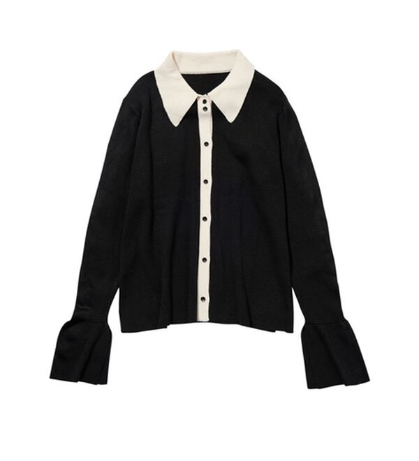 GeeRA（ジーラ）の「ポロ衿配色ニットカーディガン（ニットカーディガン）」｜詳細画像