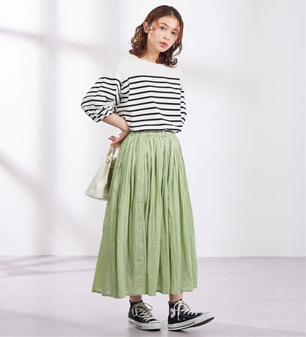 Viola e Viola（ヴィオラ エ ヴィオラ）の「ボイルクリンクルスカート（ひざ丈スカート）」｜詳細画像