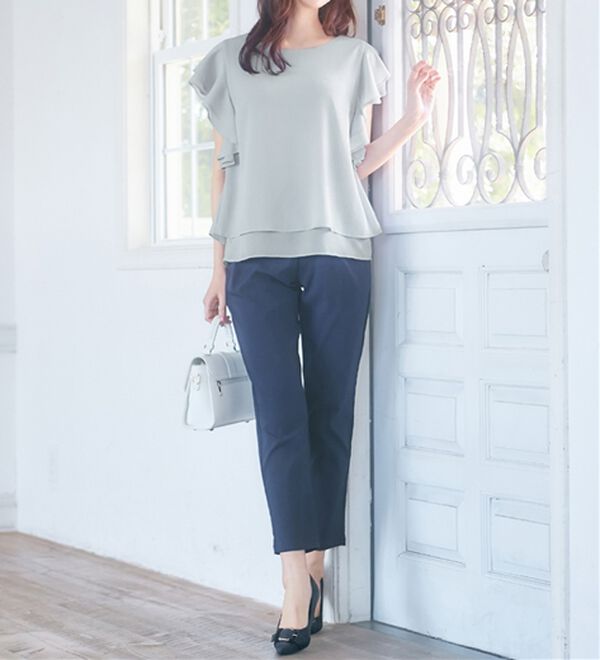 alotta（アロッタ）の「楊柳シフォン袖フリルブラウス（ブラウス）」｜詳細画像