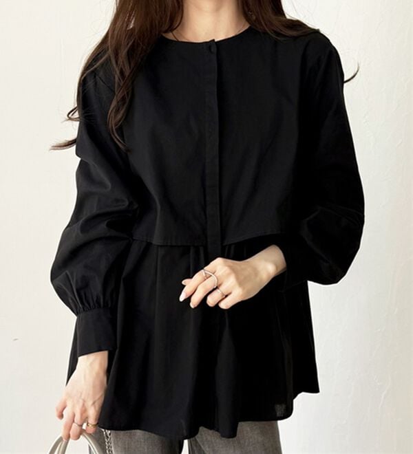 GeeRA（ジーラ）の「羽織にもなる！ペプラムシャツチュニック（チュニック）」｜詳細画像
