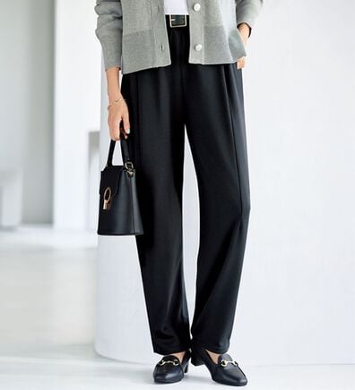 BELLUNA（ベルーナ）の「シュッと体型カバー！ワイドテーパード美脚パンツ（フルレングスパンツ）」