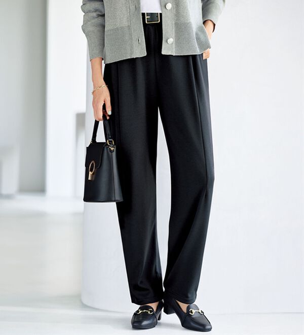 シュッと体型カバー！ワイドテーパード美脚パンツ - ベルーナ【公式】