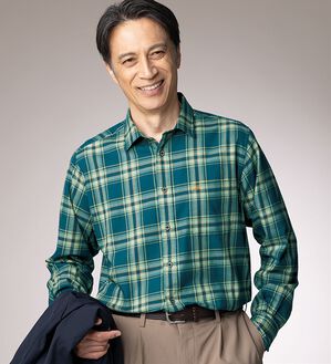 「＜ゴールデンベア＞ビエラチェックネルシャツ（メンズシャツ）」｜詳細画像