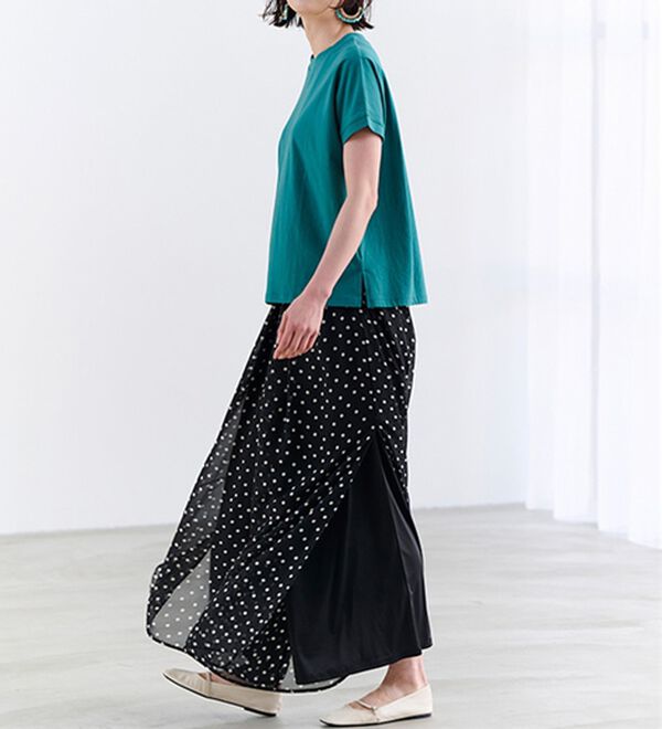 RANAN（ラナン）の「ひんやり！サイドスリットシフォンパンツ（フルレングスパンツ）」｜詳細画像