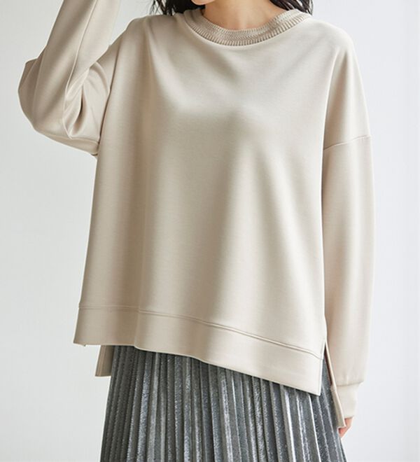 RANAN（ラナン）の「＜ＨＳ＞編立衿ポイントきれいめスウェット（カットソー）」｜詳細画像