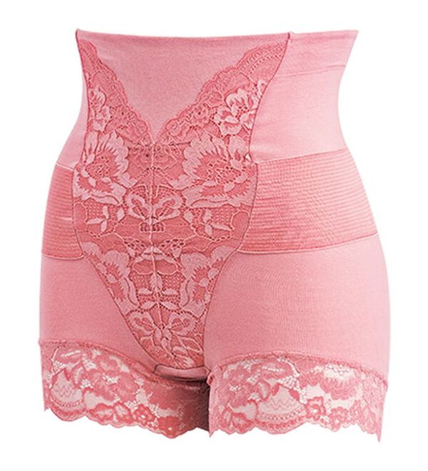LAVIENNE（ラヴィエンヌ）の「綿９５％２重サポート骨盤シェイプショーツガードル（ショーツ）」｜ピンク
