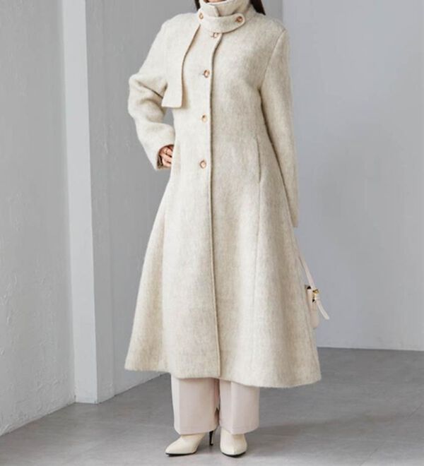 RANAN（ラナン）の「2WAYフレアーステンカラーシャギーコート（ロングコート）」｜詳細画像