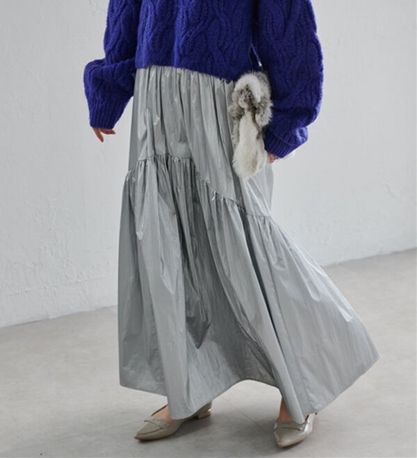 RANAN（ラナン）の「メタリックラウンドティアードスカート（ロングスカート）」｜詳細画像