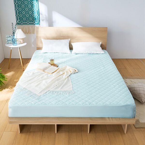 iellio（イエリオ）の「ひんやり冷感敷パッド一体型ＢＯＸシーツ＜洗える・接触冷感・抗菌防臭・時短・家事楽・ボックスシーツ・寝苦しさ対策＞（ボックスシーツ・ベッドシーツ）」｜詳細画像