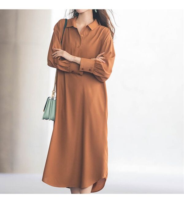 RANAN（ラナン）の「ボリューム袖シャツワンピース（シャツワンピース）」｜詳細画像