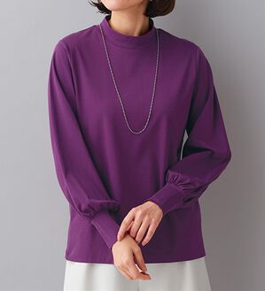 BELLUNA（ベルーナ）の「艶やかコットン１００％プルオーバー（カットソー）」｜ラズベリー