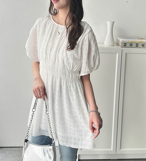 GeeRA（ジーラ）の「前後２ＷＡＹシャーリングチュニック（ブラウス）」｜詳細画像