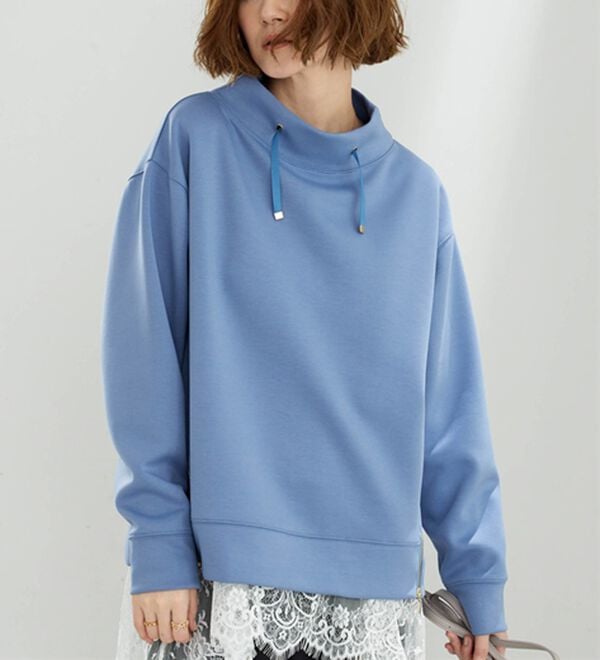 BELLUNA（ベルーナ）の「なめらかタッチ！もっちりん裾ジッププルオーバー（カットソー）」｜詳細画像