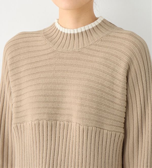 alotta（アロッタ）の「パチパチしにくい！洗えるリブ切替配色ニットプルオーバー（ニット・セーター）」｜詳細画像