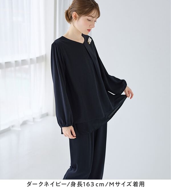 alotta（アロッタ）の「【２点セット】洗えるシフォンレイヤードセットアップ（ワンピースセットスーツ）」｜詳細画像