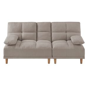 iellio（イエリオ）の「テーブル付３ＷＡＹソファベッド＜３人掛け・クッション付・ドリンクホルダー付・リクライニング・テーブルソファ・脚付きソファ＞（ソファ）」｜ライトグレー