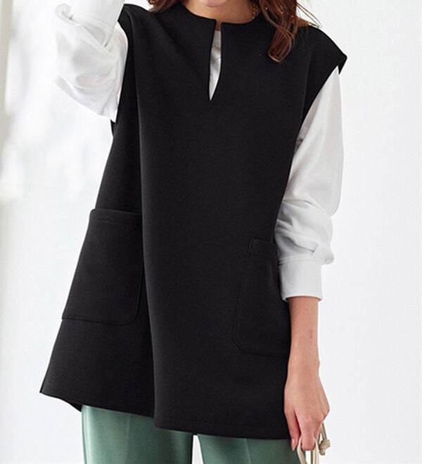 BELLUNA（ベルーナ）の「【2点セット】静電気防止インナー付ベストアンサンブル（アンサンブル）」｜詳細画像