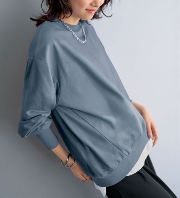 BELLUNA（ベルーナ）の「長めのリブが差をつける！全隠しトレーナー（カットソー）」｜詳細画像