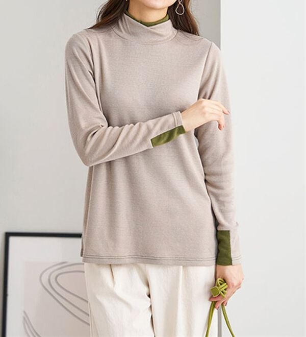 BELLUNA（ベルーナ）の「しっとり素材配色デザインプルオーバー（カットソー）」｜詳細画像