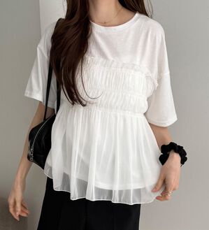 GeeRA（ジーラ）の「シアービスチェドッキングＴシャツ（カットソー）」｜詳細画像