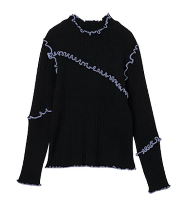 RANAN（ラナン）の「メローステッチ配色リブニット（ニット・セーター）」｜詳細画像