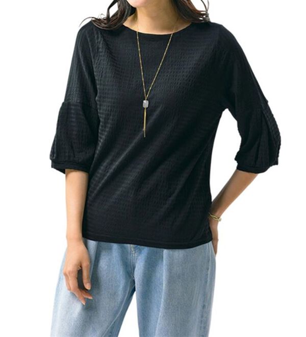 ルフラン（ルフラン）の「【３色組】【サモーラ】日本製ジャカードプルオーバー（カットソー）」｜詳細画像