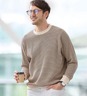 「＜コムルヴァン・オム＞セーター感覚の上品トレーナー（メンズトレーナー）」｜詳細画像