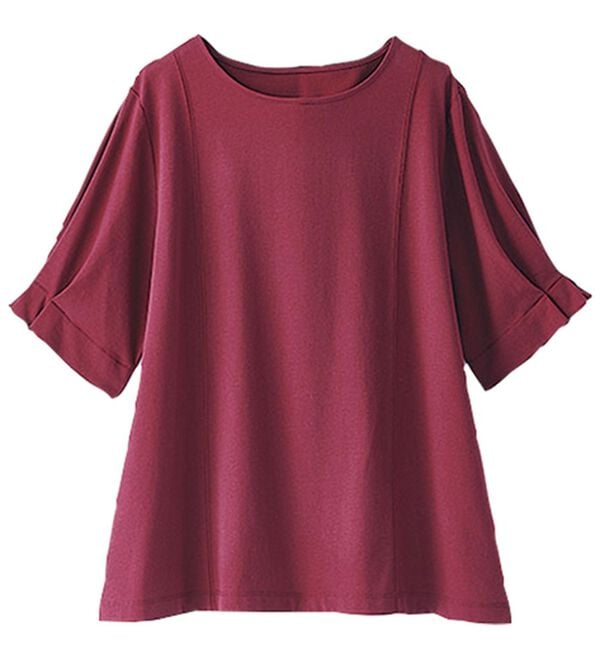 BELLUNA（ベルーナ）の「ヒンヤリ！袖タックデザインプルオーバー（カットソー）」｜詳細画像