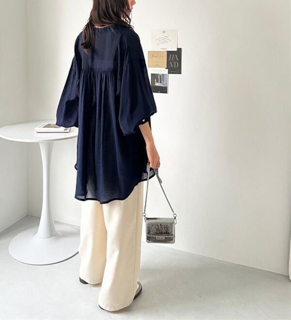 GeeRA（ジーラ）の「【Ｕ．Ｓ．　ＰＯＬＯ　ＡＳＳＮ．】バンドカラーシアーシャツ（シャツ）」｜詳細画像